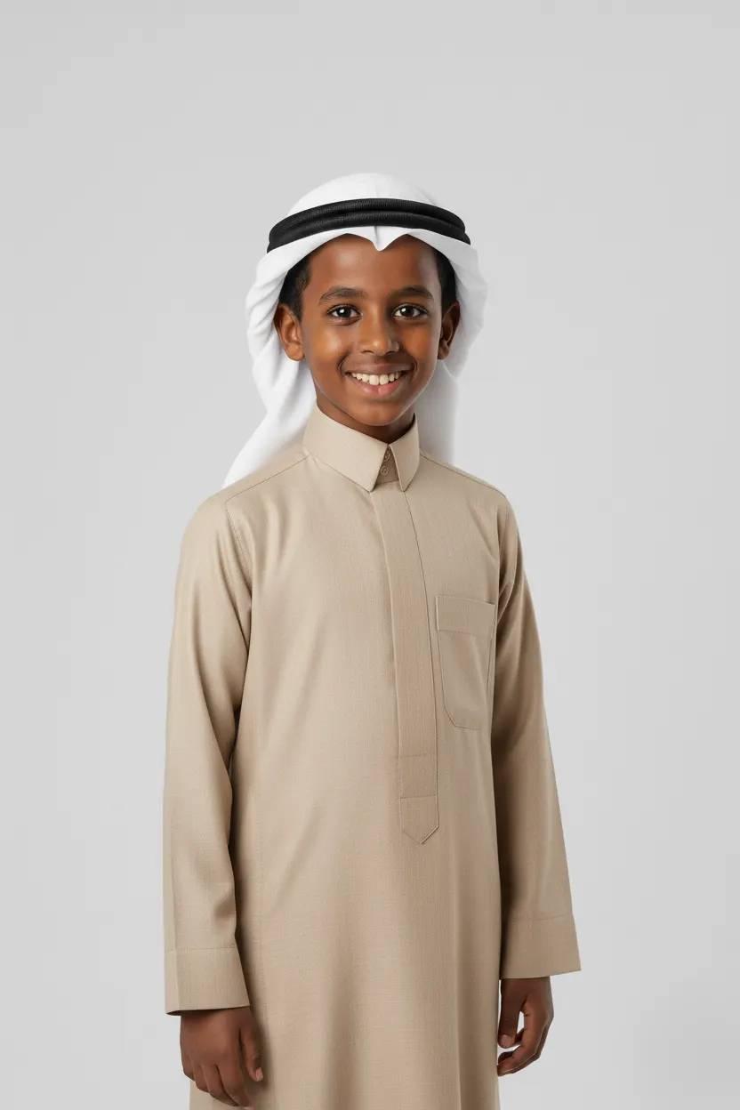 Winter Beige Classic Thobe for Kids