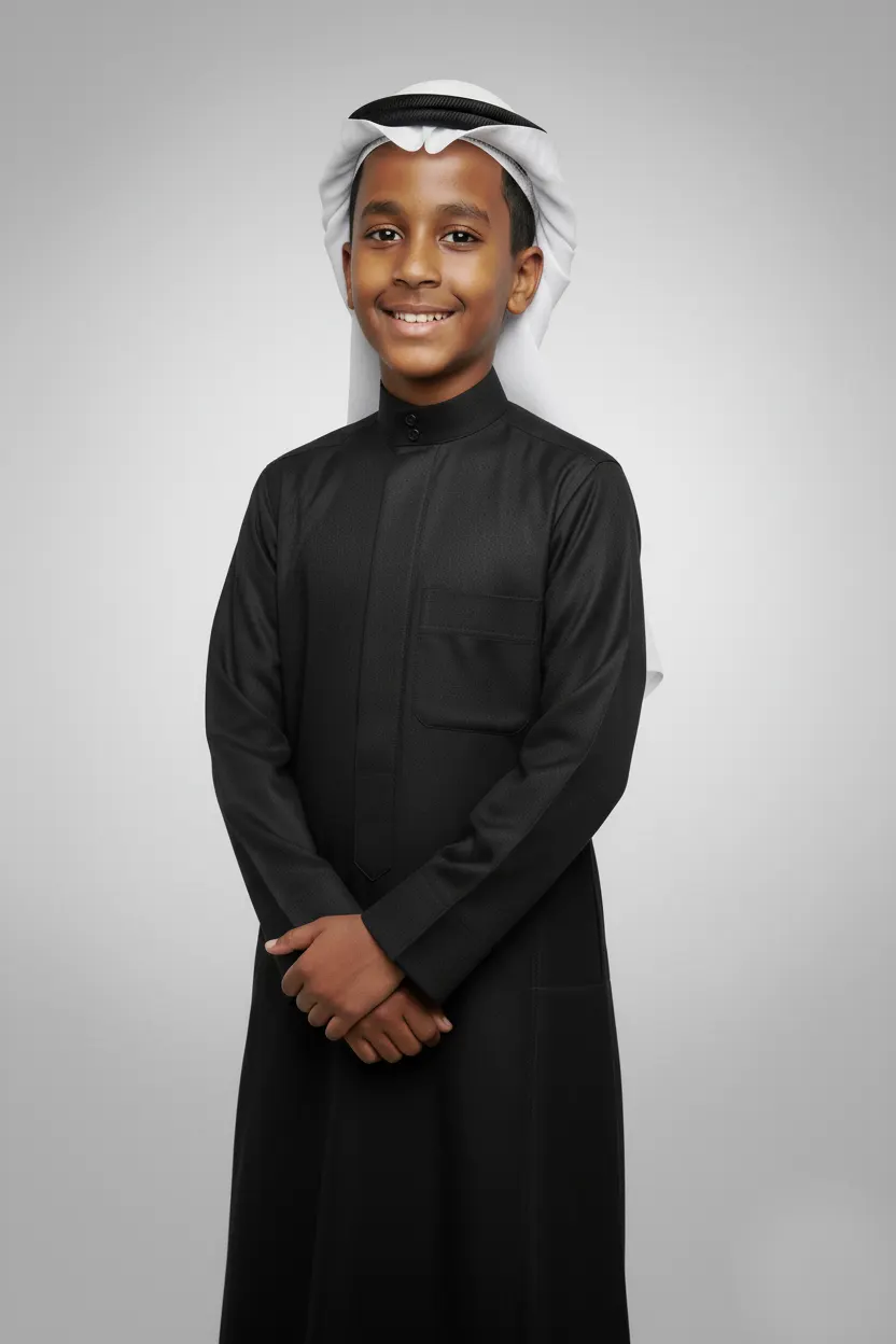 Summer Black Classic Thobe for Kids