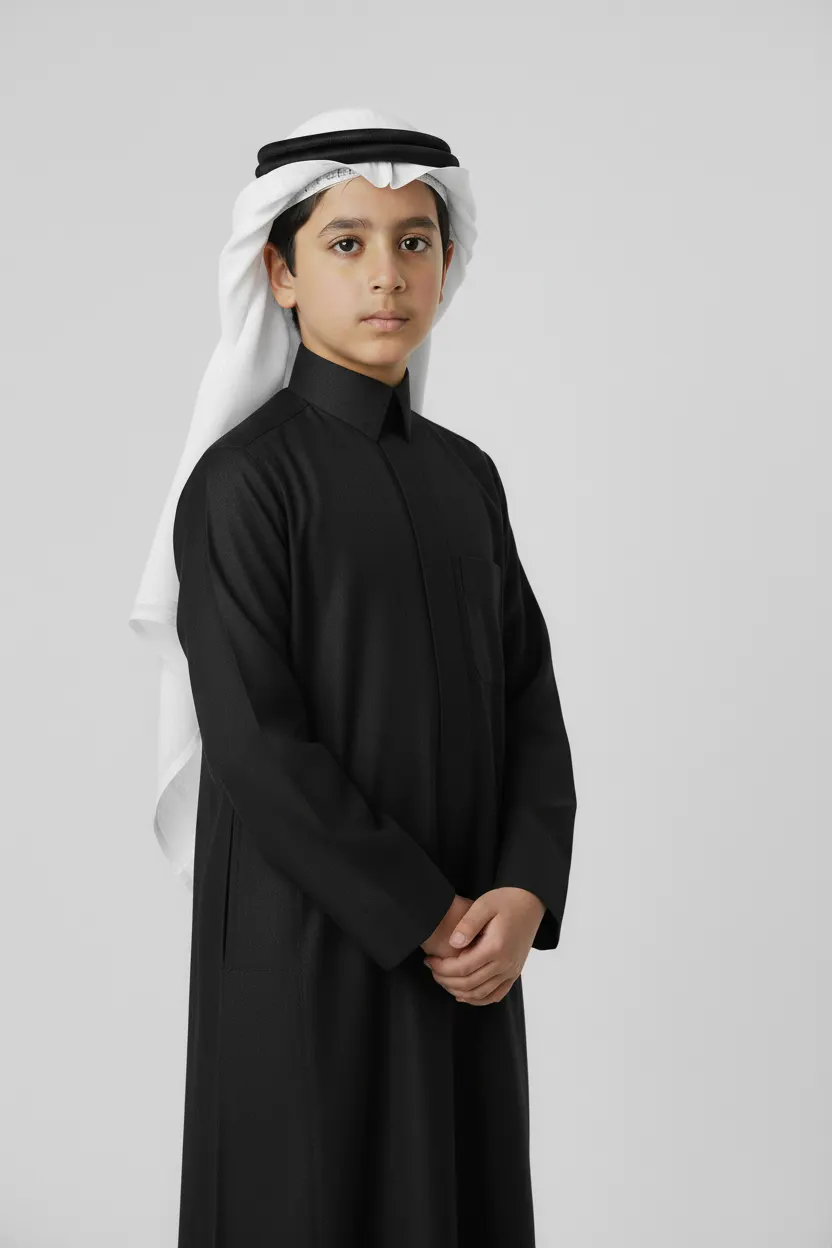 Winter Black Classic Thobe for Kids