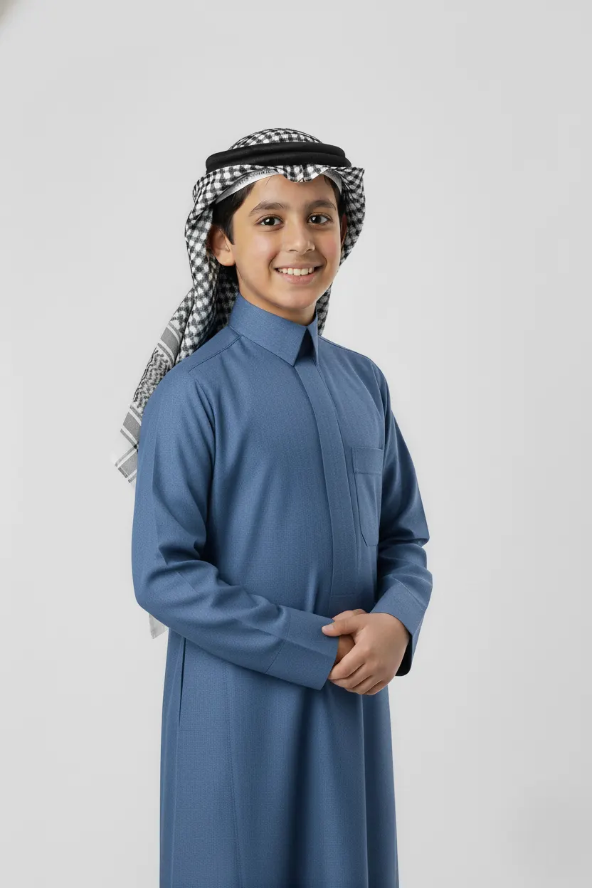 Summer Blue Classic Thobe for Kids