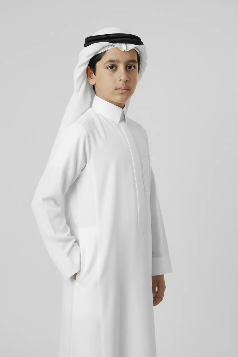 Summer White Classic Thobe for Kids