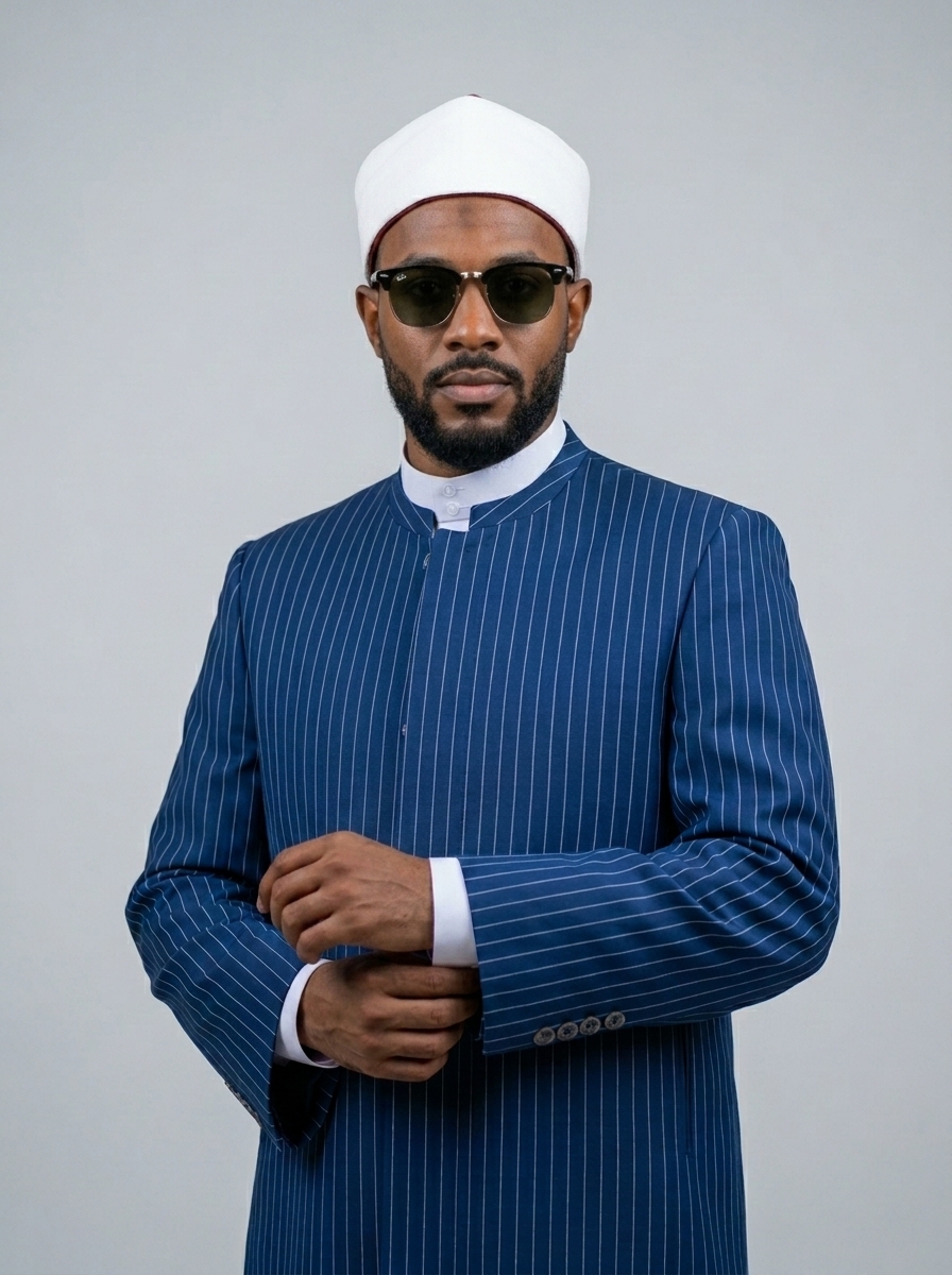 Winter Striped Blue Azhari Jubba